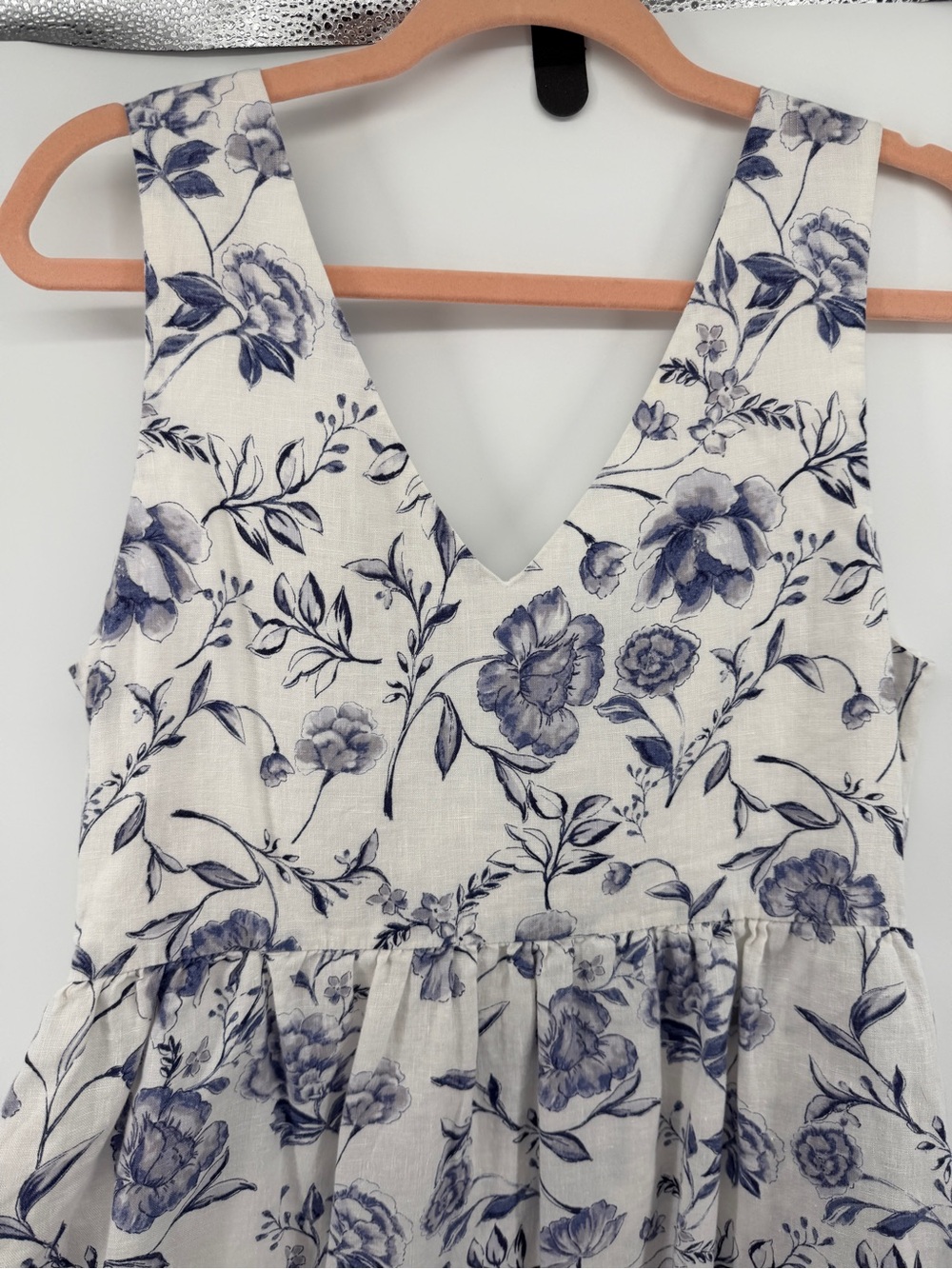 Cynthia Rowley Cottagecore Coquette Linen Floral Button Front Midi Sundress Sz6 - Picture 7 of 12